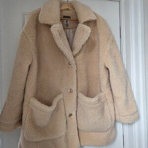 Sans Souci Teddy Bear Sherpa Jacket Cream Size Small NWOT